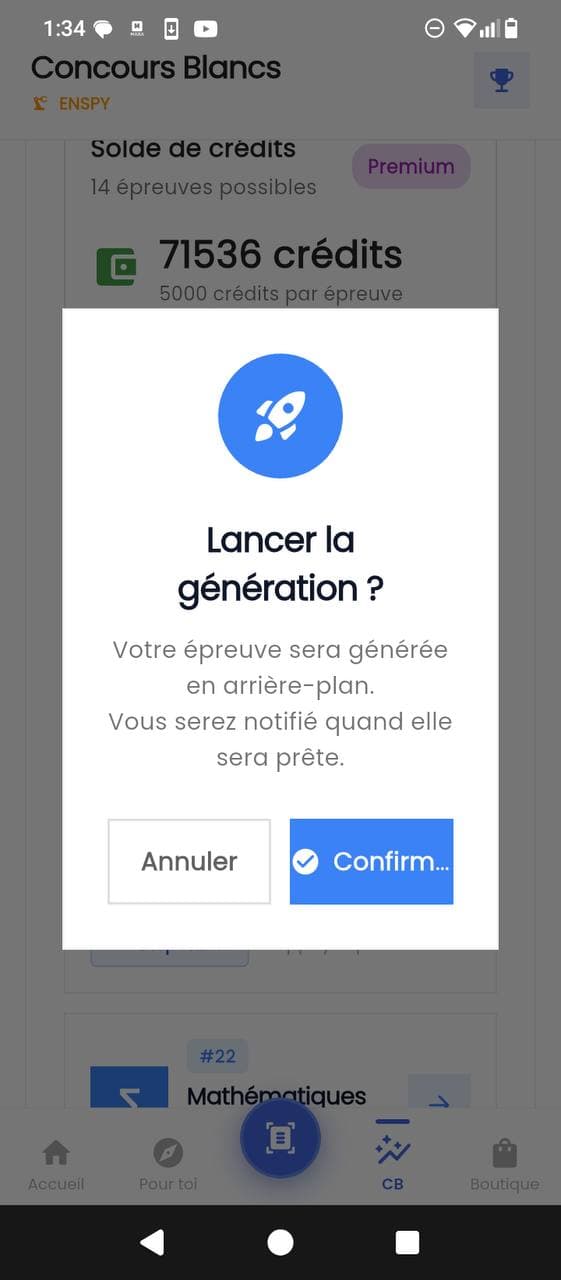 Gen Engine — confirmation de lancement