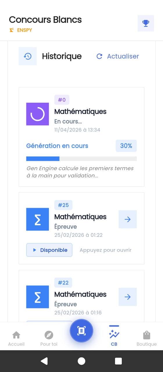 Gen Engine — génération en cours