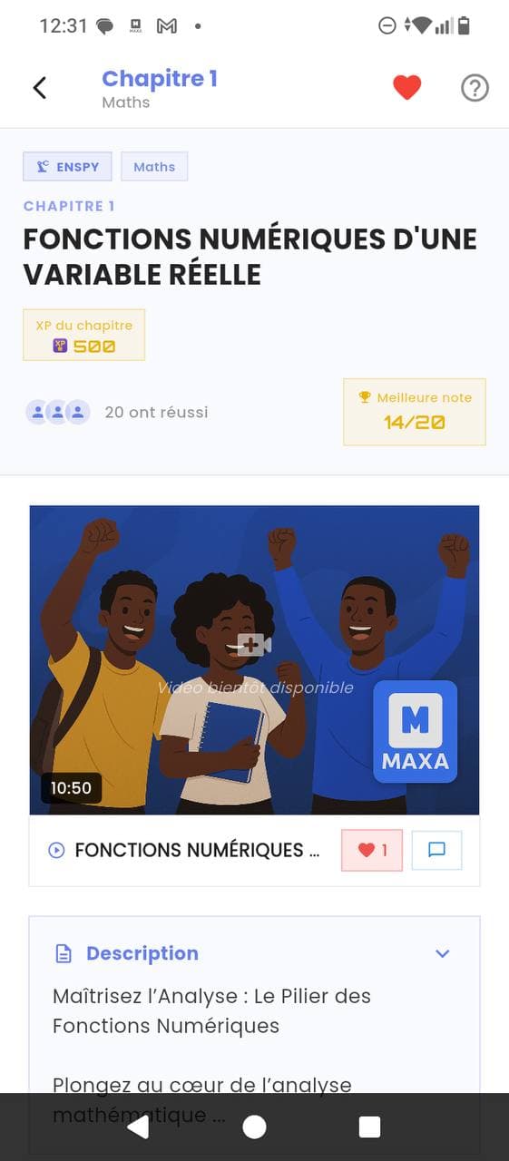 Cours ENSPY — chapitres et vidéos