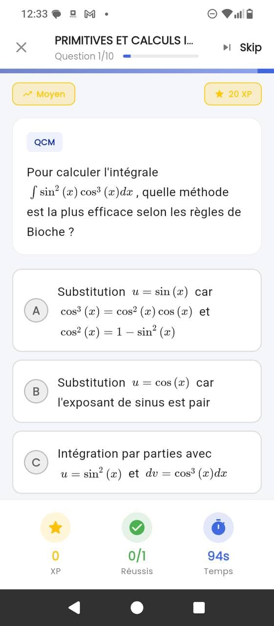 Quiz chronométré — réponses en temps réel