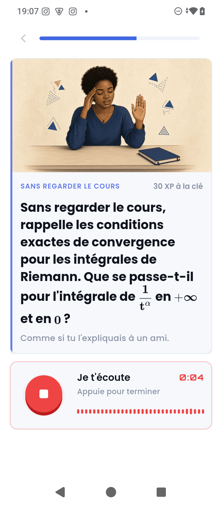 Rappel vocal sans regarder le cours dans MAXA
